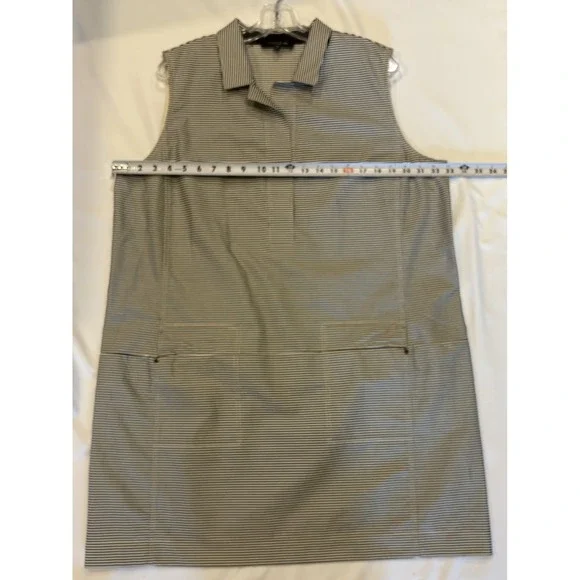 Lafayette 148 New York Dress Casual Cream/Blue Striped Size 16 Preppy NWOT - Picture 5 of 7